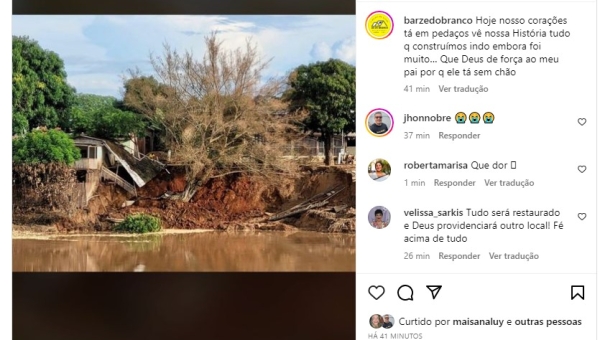 Bar do Zé do Branco é levado pelas águas do Rio Acre, após enchente